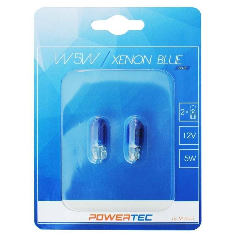 M-Tech PTZXB12-02B Powertec W5W T10 12V 5W Wedge, Blau von M-Tech