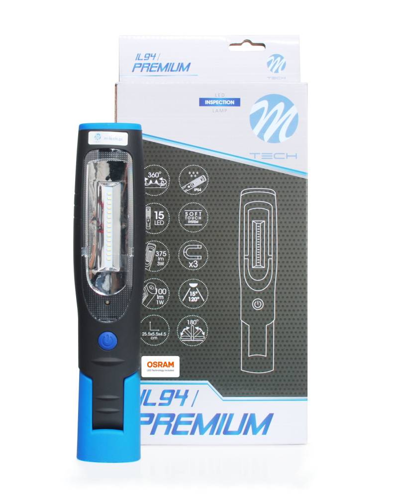 M-Tech IL94 Premium 15 SMD LED-Taschenlampe mit 1 HP Akku von M-Tech
