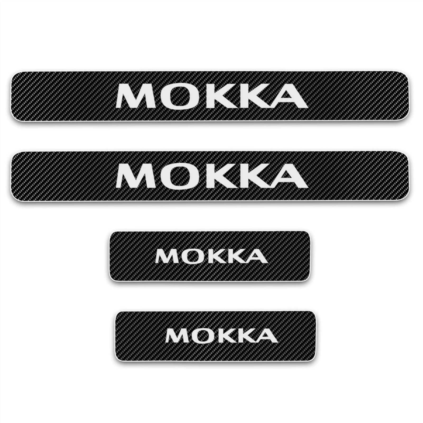 Auto Kohlefaser Einstiegsleisten Compatible Für Op-EL Mokka Tuning Zubehör 4 STÜCKE Auto Scuff Plate Türschwelle Sill Aufkleber,White von MAALLOP