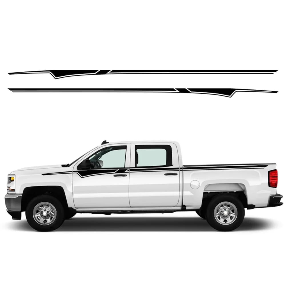 Auto-Vinyl-Aufkleber, Taillenliniengrafiken, seitliche Karosserie, Rennstreifen, Aufkleber, Dekorzubehör, für Chevrolet, für Silverado, für Chevy 2014-2017 von MACEROES