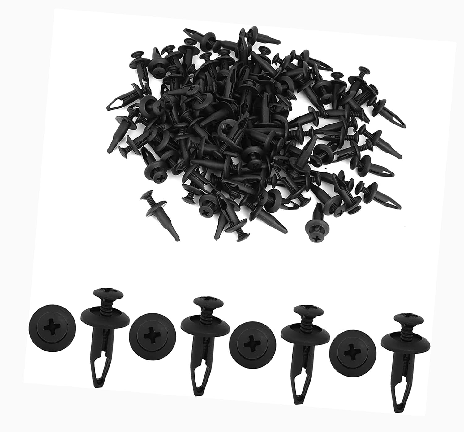 100 Stück Karosserie-Verkleidungsclips, Kunststoff-Nieten-Verschlüsse, universal, Auto, schwarz47 von MACHSWON