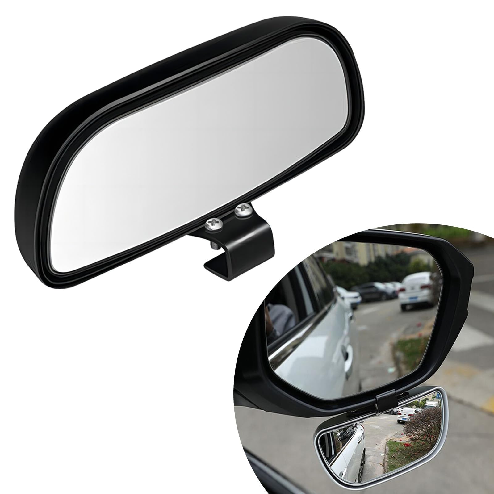 2Pcs Toter Winkel Spiegel,5,7 "x2,5" Auxiliary Rückspiegel,einstellbare reflektierende Weitwinkel Toter Winkel Spiegel,Rechteck Rückansicht HD Glas Weitwinkelspiegel für Auto LKW SUV RV (Schwarz) von MACHSWON