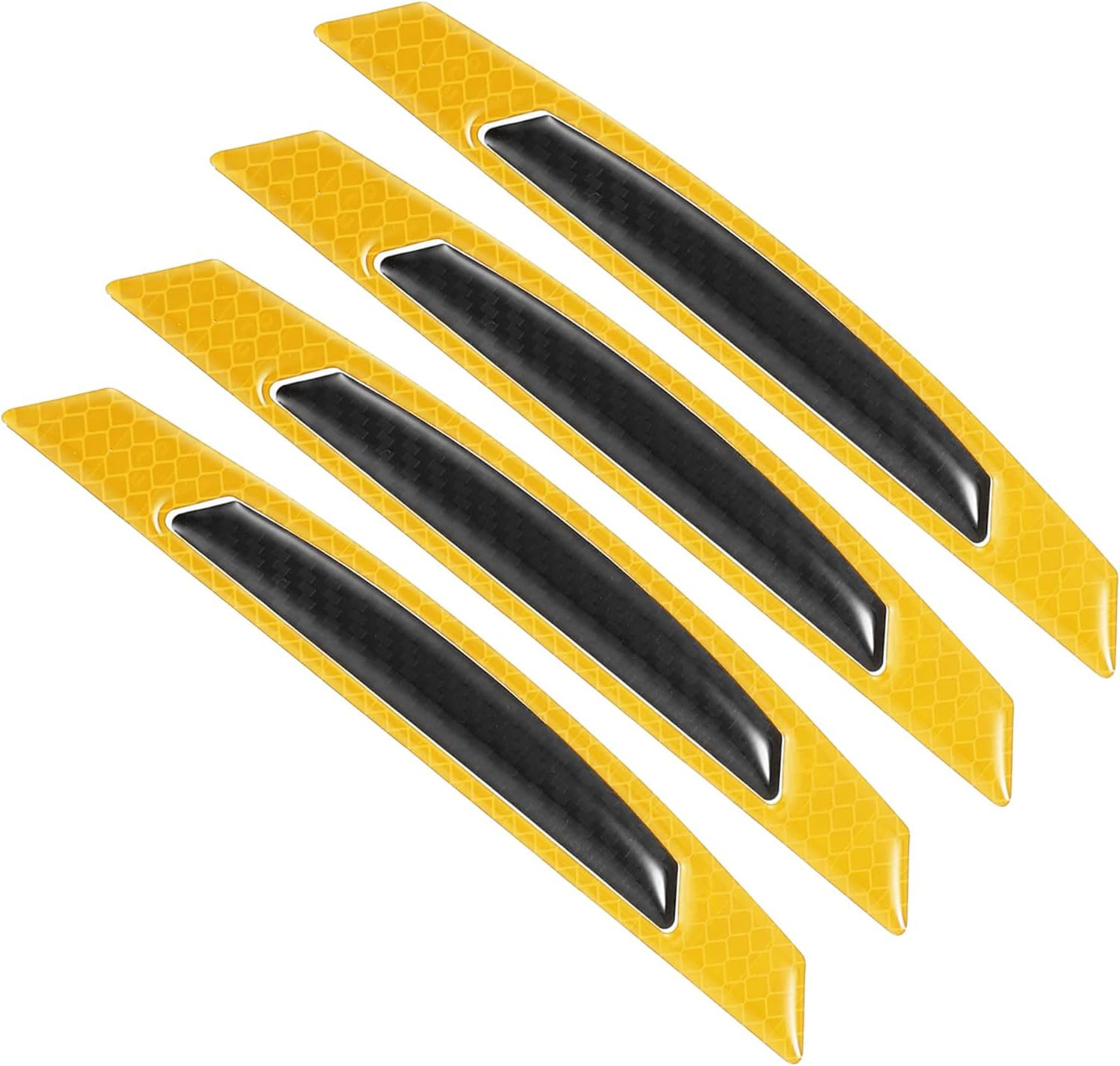 4 Pcs Auto Tür Rand Reflektierende Aufkleber Schutz Guard Streifen Universal Auto LKW SUV Anti-Kollision Aufkleber Aufkleber Schwarz Gelb Auto Seitentür Kantenschutz von MACHSWON