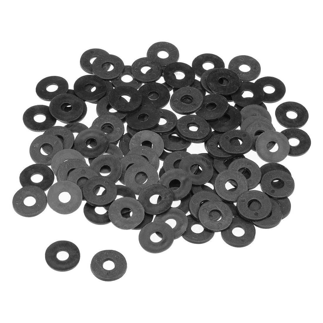 MACHSWON 100 Stück Nylon-Unterlegscheiben, 16 mm Außendurchmesser, 6 mm Innendurchmesser, 1,5 mm Dicke, M6 flache Unterlegscheibe, Dichtung für Schlauchschraube, Wasserhahnrohr, Ventil oder von MACHSWON