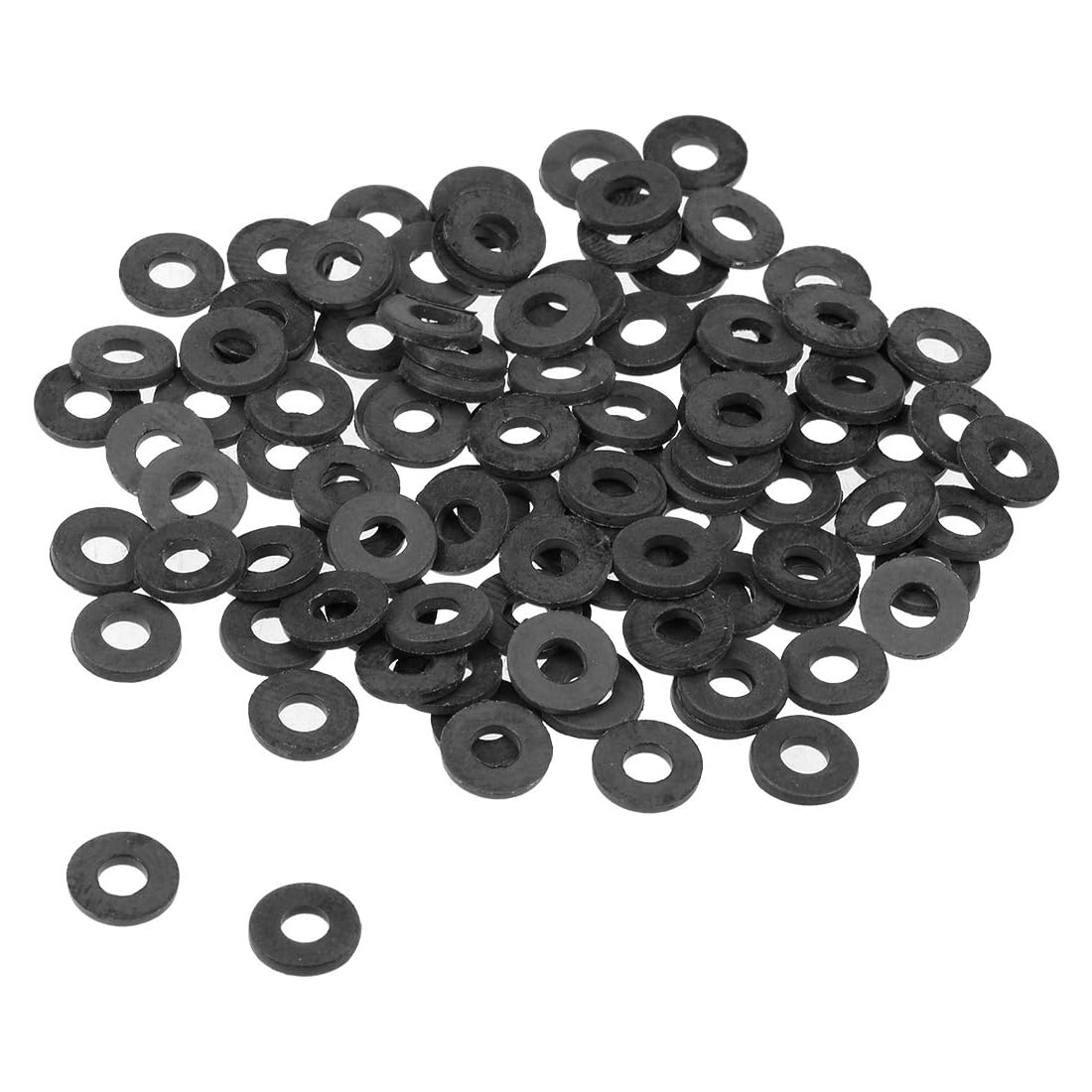 MACHSWON 100 Stück Nylon-Unterlegscheiben, 7 mm Außendurchmesser, 3 mm Innendurchmesser, 1 mm Dicke, M3 flache Unterlegscheibe, Dichtung für Schlauchschraube, Wasserhahnrohr, Ventil oder Gartenwartung von MACHSWON