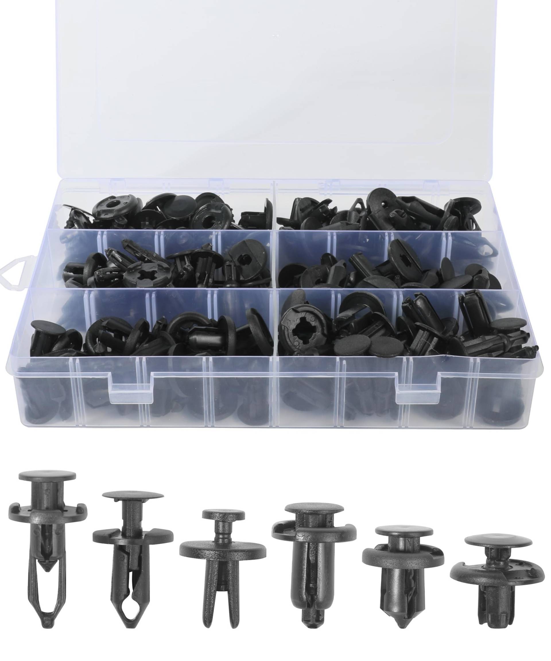 MACHSWON 102-teiliges Auto-Stoßstangen-Clip-Set, Nylon-Nietverschlüsse für Türverkleidungen, Kotflügel, Stoßstangen, Motorhauben, Universal-Auto-Halterungs-Set von MACHSWON