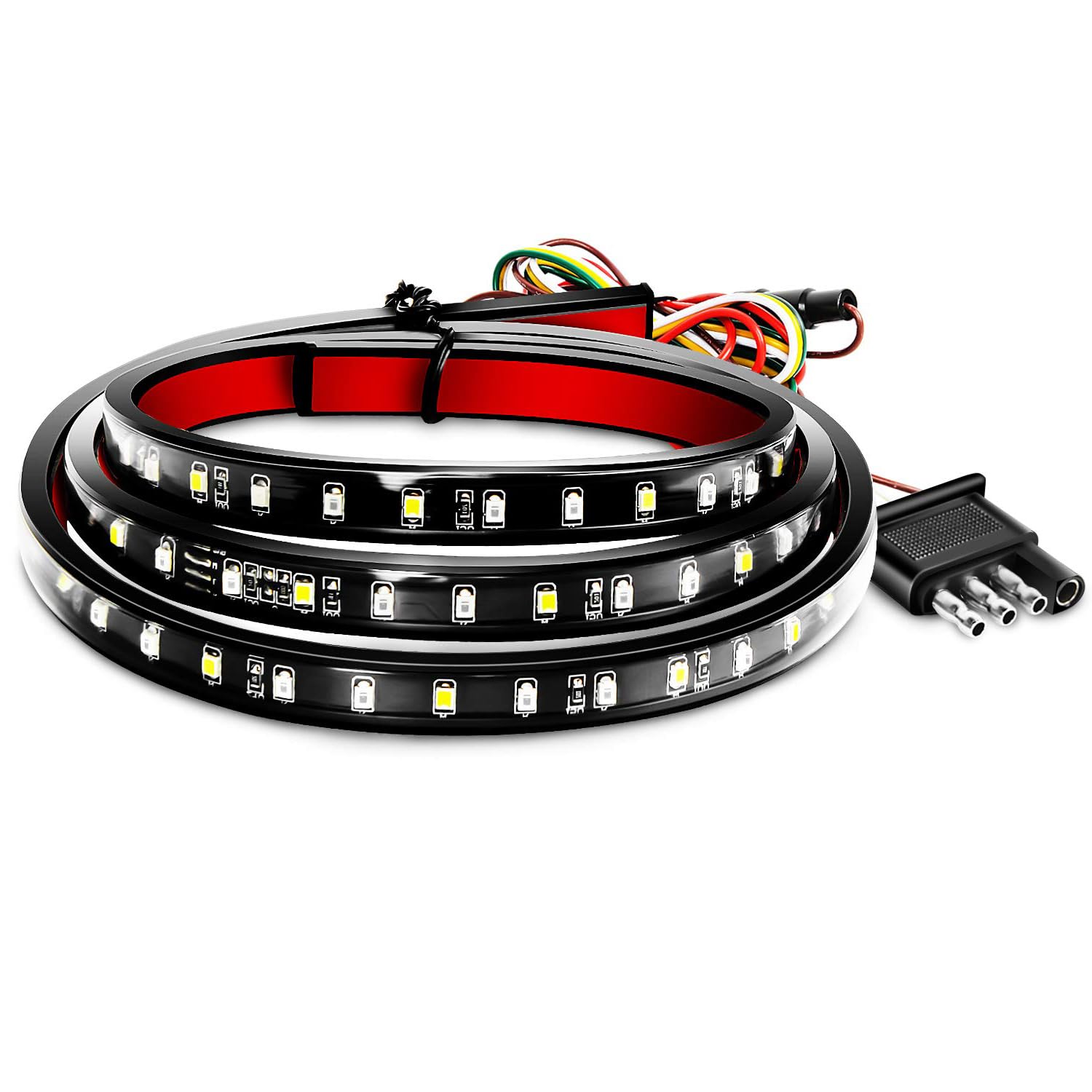 MACHSWON 121.9 cm/124.5 cm LED Heckklappe Lichtleiste - 90 LED Rot/Weiß - Lauflicht Bremse / Blinker / Rückfahrlicht von MACHSWON