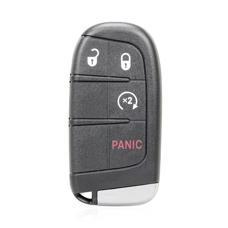 MACHSWON 4 Tasten Ersatz Schlüsselanhänger Gehäuse Keyless Entry Fernbedienung Schlüsselgehäuse Schwarz für Jeep - Compass Renegade Cherokee für Fiat 500 500x M3N-40821302 mit Klinge ohne Chip von MACHSWON