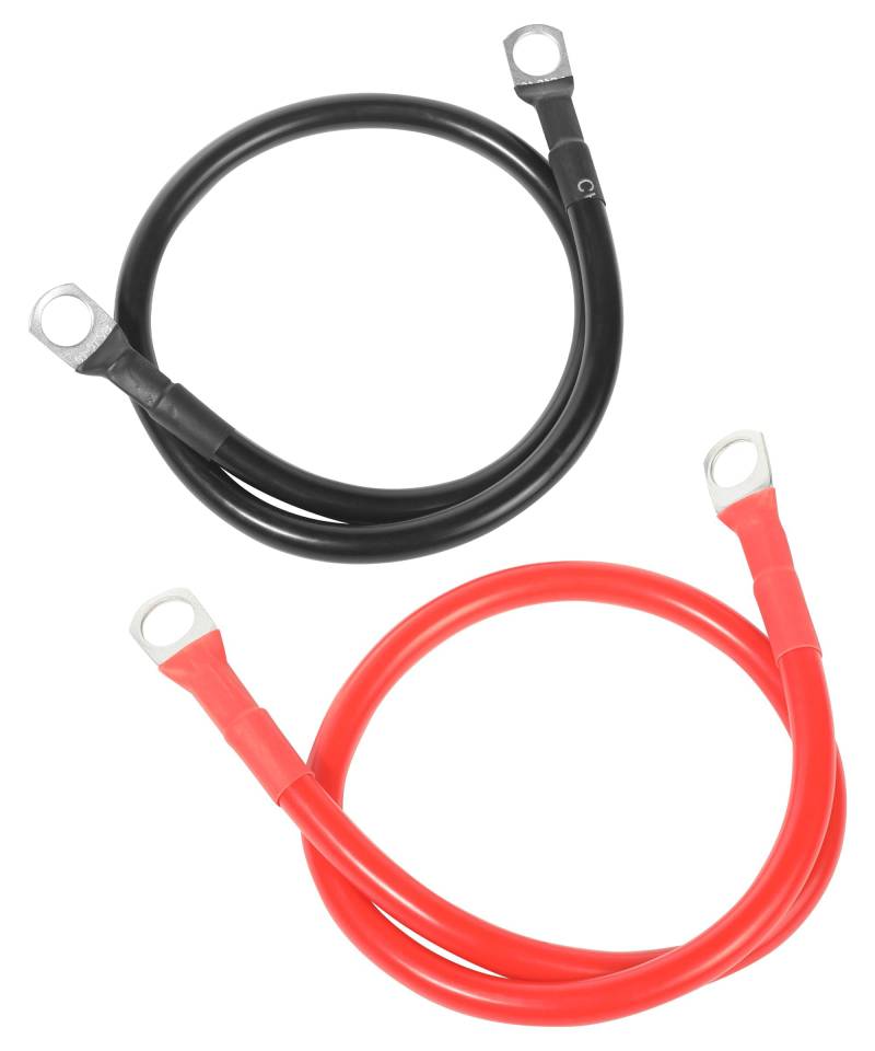 MACHSWON 6 AWG Batteriekabel-Set, 50,8 cm rote und schwarze Batteriedrähte mit 3/8-Zoll-Laschen, langlebige Wechselrichter-Kabel für Auto, Motorrad, Wohnmobil, Marine und Solaranwendungen von MACHSWON