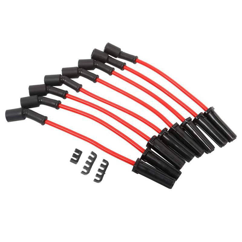 MACHSWON 8-teiliges Zünddraht-Set für Chevrolet 4713 rotes Silikon für GMC 1999–2012 4,8–6,2 l von MACHSWON