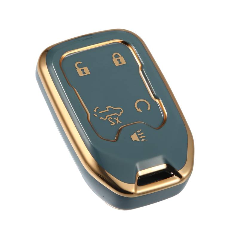 MACHSWON Auto-TPU-Schutzhülle für Smart Key Fob, blau, für Chevy Silverado 1500, 2500, 3500HD, 2019–2022, GMC Sierra 1500, 2500, 3500HD, 2019–2022 von MACHSWON