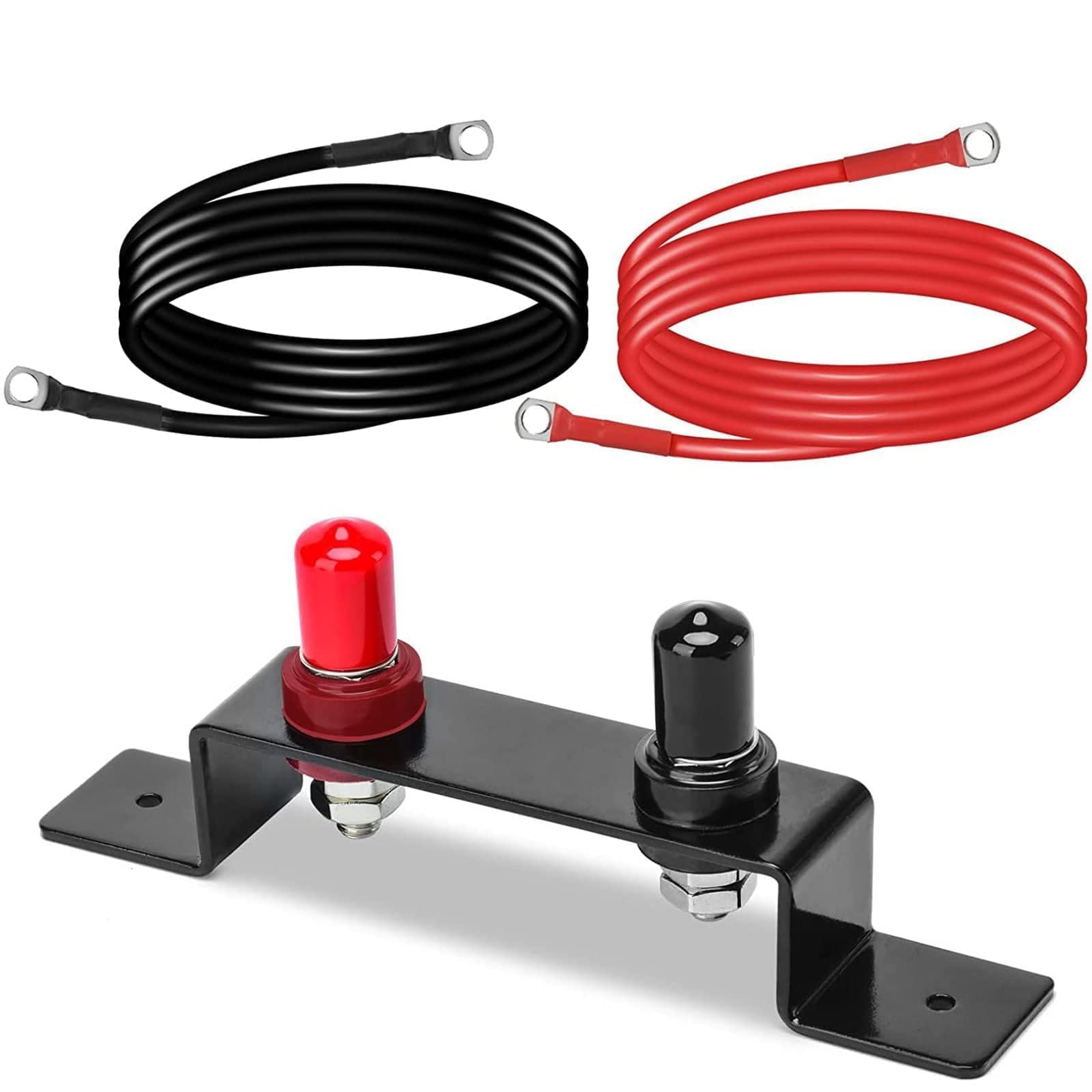 MACHSWON Batterie-Starthilfe-Set, wasserdichter Batterie-Ladepfosten, Remote-Batterie-Überbrückungs-Set mit 48,3 cm Kabel und Halterung, für UTV, ATV, Auto, LKW, Wohnmobil, Boot, Ladepfostenkabel, 7 von MACHSWON