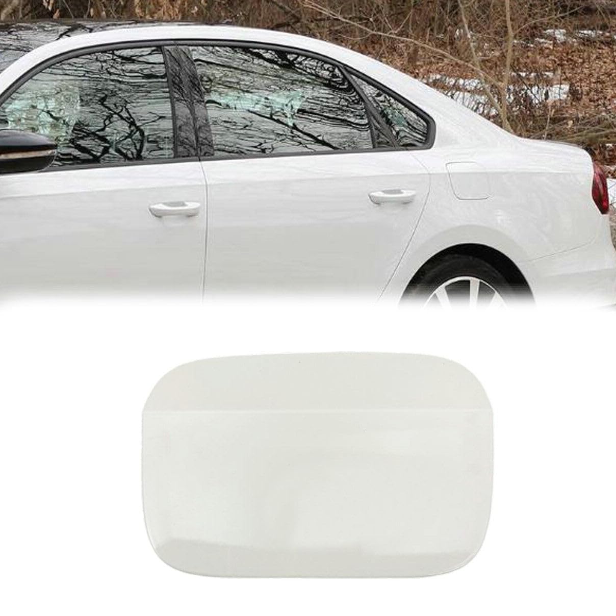 MACHSWON Deckel Gastank Abdeckung Kraftstofftank Tür Abdeckkappen 561809857 für VW Volkswagen Passat 2012 2013 2014 2015 2016 2017 2018 Tankdeckel Trim Protector Zubehör (weiß) von MACHSWON