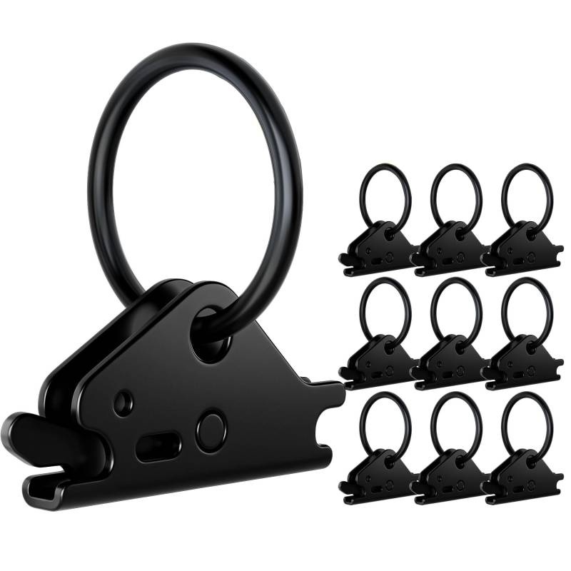 MACHSWON E Track O-Ring Tie Down Anchors (10-Pack) Ultimate E-Track Zubehör Ringe Spannsystem zur Sicherung von Motorrädern, Ladungen, Anhängern & Vans für E Track Tie-Down Rails Schwarz von MACHSWON