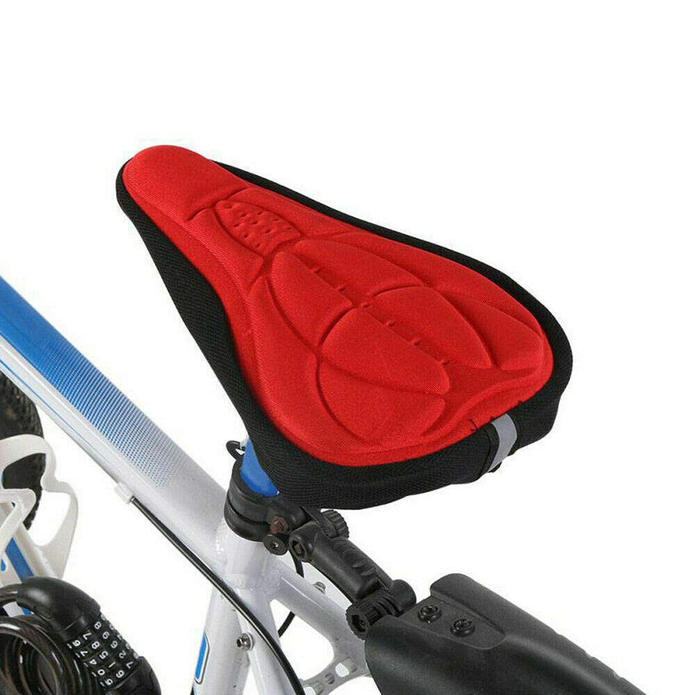 MACHSWON Gel Bike Sitzbezug, Extra bequemer Soft Bike Sattelbezug, Fit für BMX Bike, Mountainbike, Rennradtouren, 28 cm * 18 cm * 3,5 cm, Rot von MACHSWON