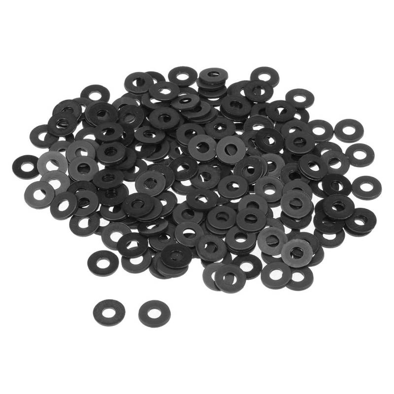 MACHSWON Nylon-Unterlegscheiben, 10 mm Außendurchmesser, 4 mm Innendurchmesser, 1 mm Dicke, M4 flache Unterlegscheiben, Dichtung, Dichtung für Schlauchschraube, Wasserhahnrohr, Ventil oder von MACHSWON