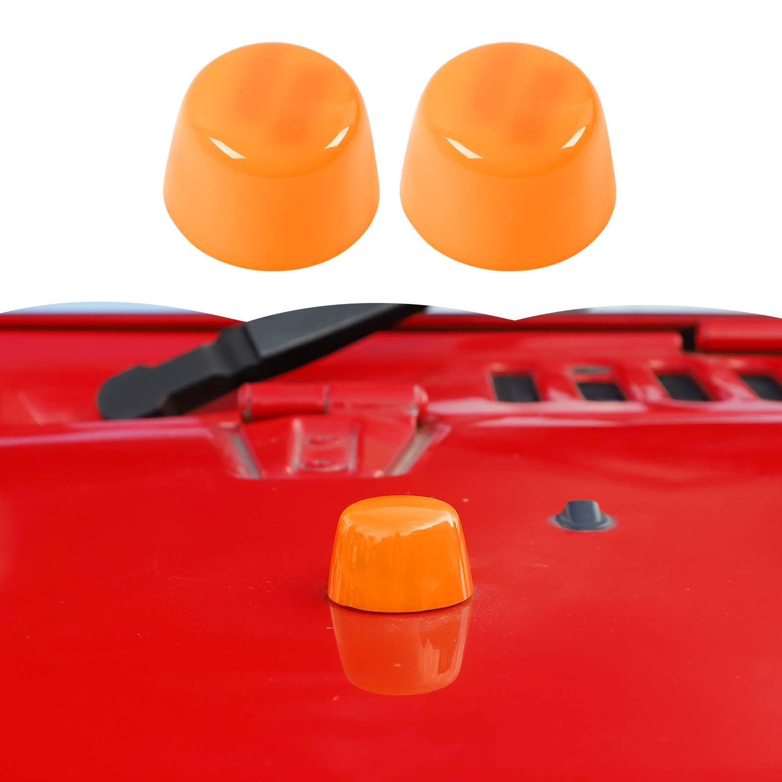 MACHSWON Orange Motorhaube Gummikappe Abdeckung Verkleidung für Je-ep Wrangler JK 2007-2017 Außendekoration Zubehör (Orange) von MACHSWON