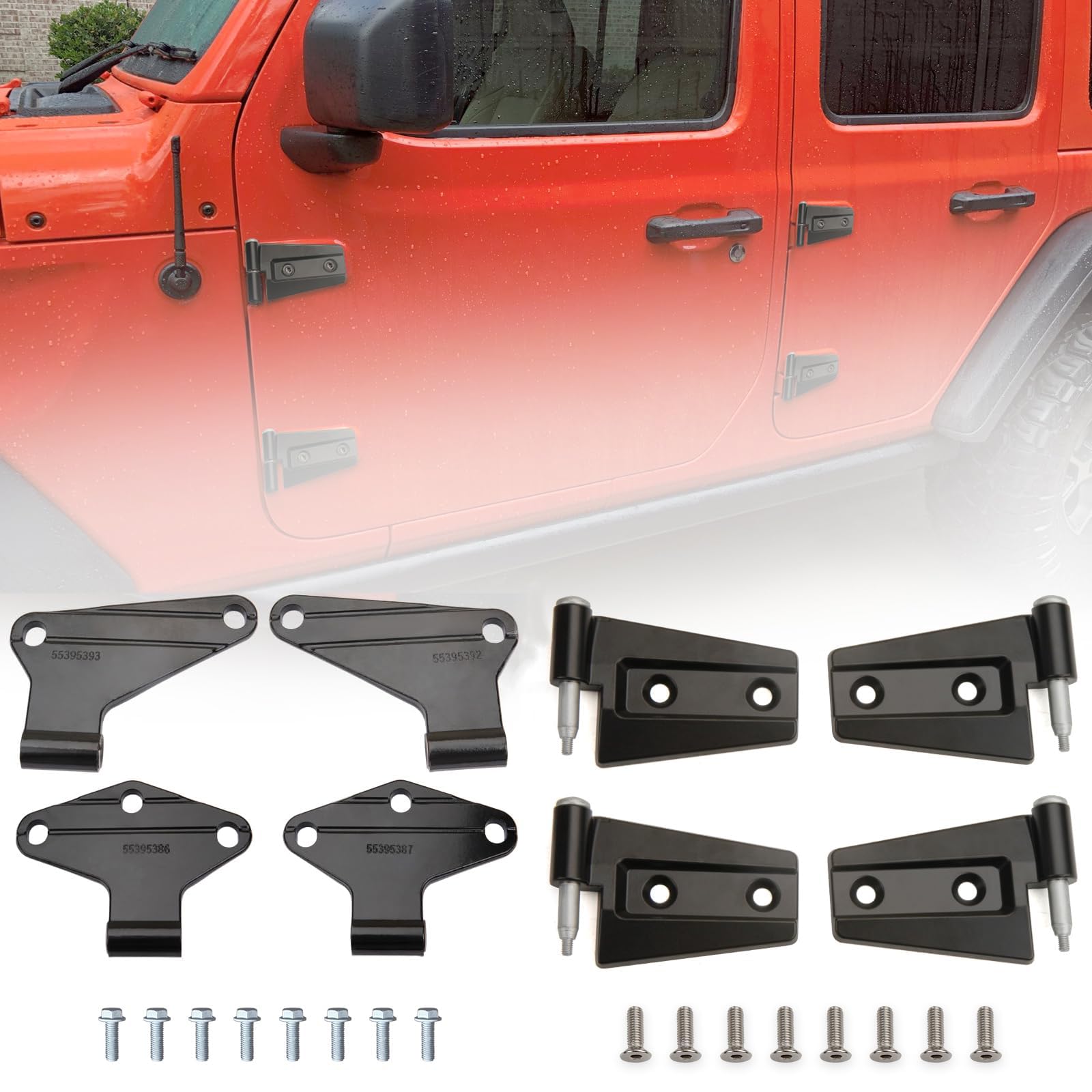 MACHSWON Wrangler Türscharnier-Set, Innenscharniere, kompatibel mit Je-ep Wrangler JK 2007–2018, 4 Stück von MACHSWON