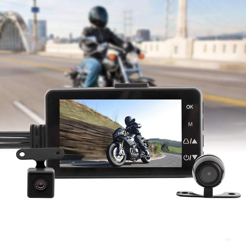 Motorrad Aufnahme Kamera Dash Cam Wasserdicht Vorne und Hinten Motorrad Kamera Dual Video HD 1080p von MACHSWON