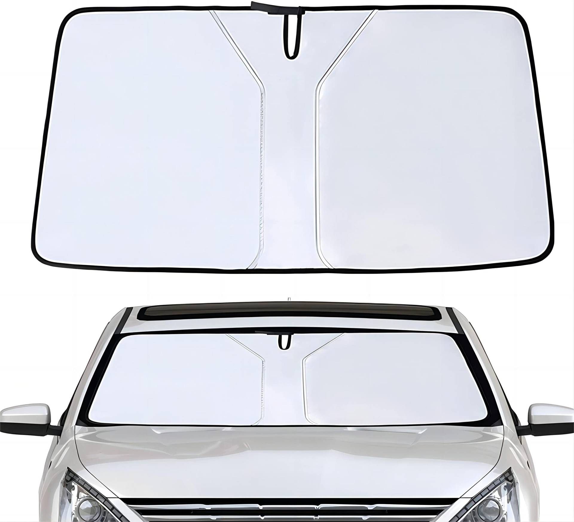 Sonnenschutz Auto Frontscheibe für Mercedes-Benz ML W164 2005-2011, Faltbarer Auto Sonnenschutz Frontscheibe, Sonnenschutz Auto Frontscheibe Block UV,Silver von MACIMO