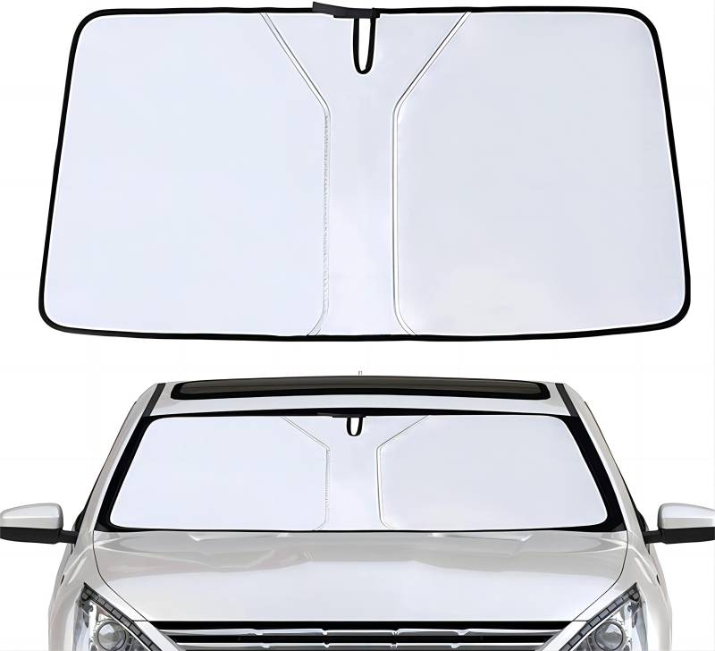 Sonnenschutz Auto Frontscheibe für Mercedes-Benz ML W164 2005-2011, Faltbarer Auto Sonnenschutz Frontscheibe, Sonnenschutz Auto Frontscheibe Block UV,Silver von MACIMO