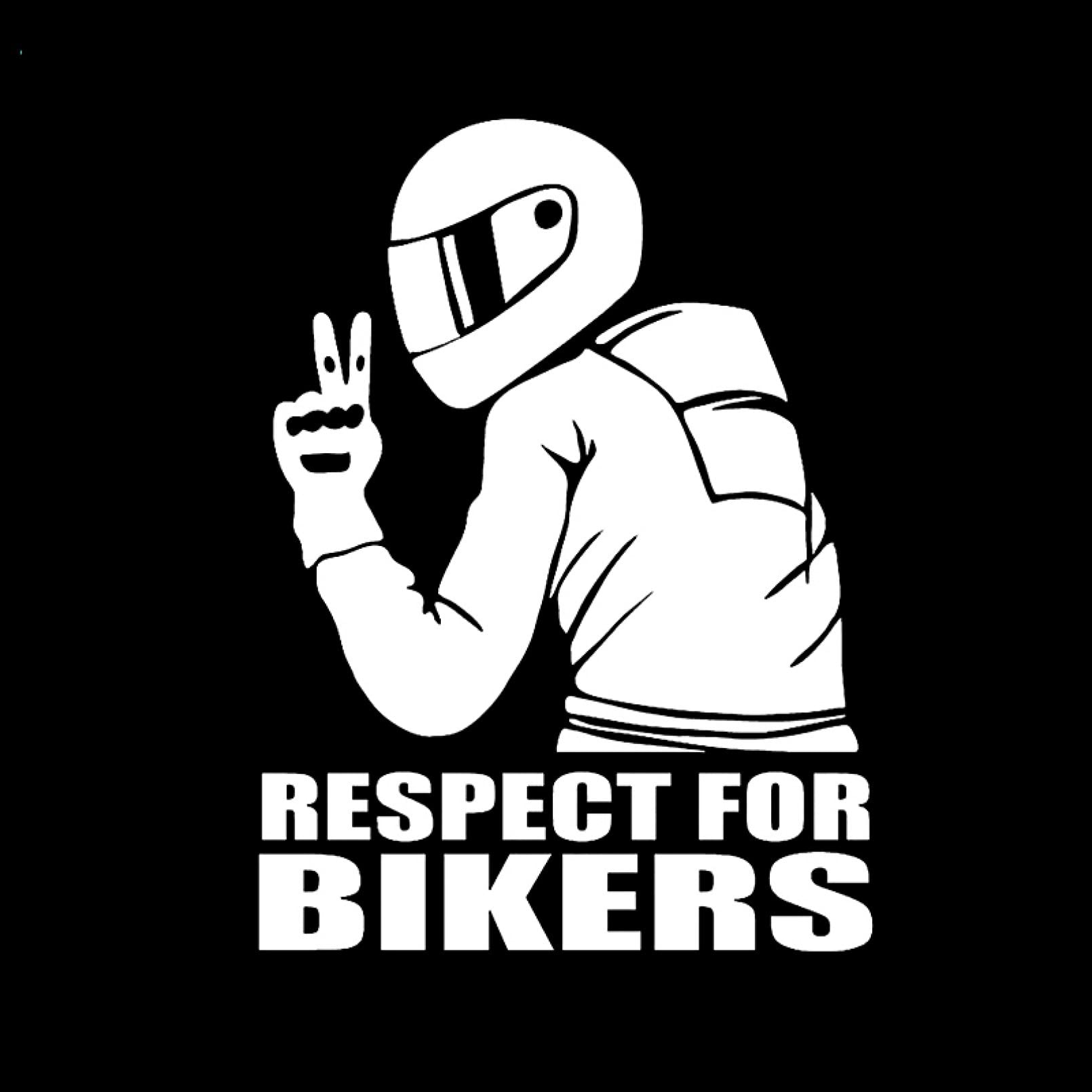 MACMRD Auto Aufkleber 14X19Cm Respect for Bikers Sticker Funny On Car Motorcycle Decals Vinyl Car Styling von MACMRD