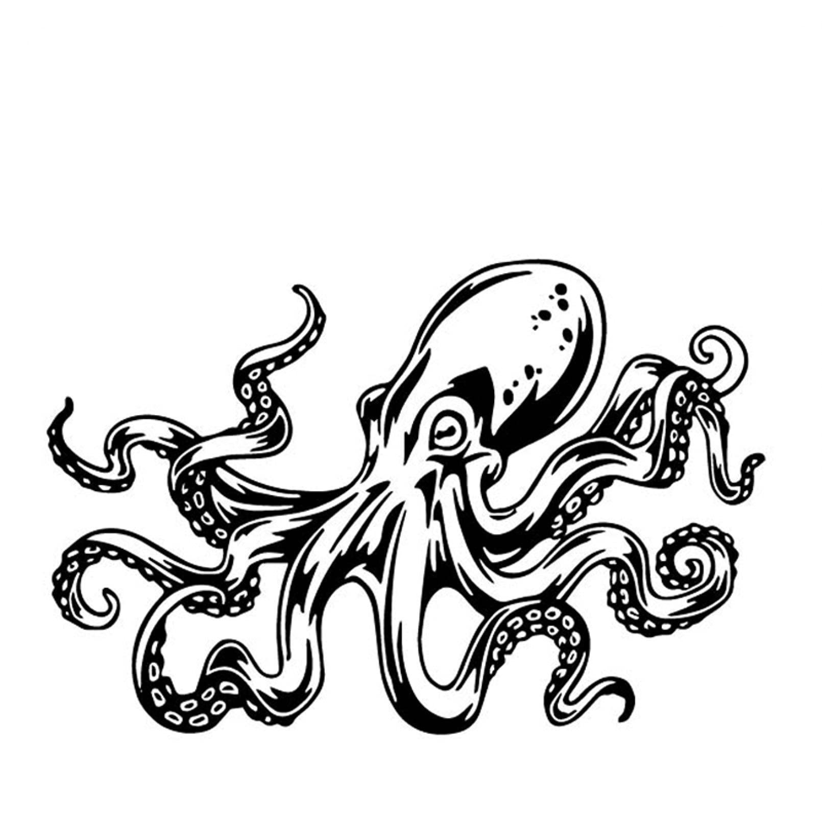 MACMRD Auto Aufkleber 17,9 cm * 11,8 cm Octopus Kreatives Muster Schmücken Auto Aufkleber Körper Von Auto Vinyl Aufkleber Schwarz/Silber von MACMRD