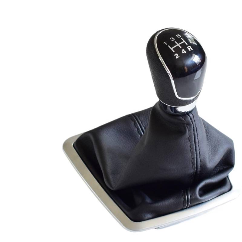 Schaltsack Schaltmanschette Für Ford Für Focus 2 MK2 FL Für C-MAX 2006-2011 5 6 Speed ​​Shifter Auto Leder Boot Schaltknauf Kopf Hebel Abdeckung Zubehör Schalthebelknopf(Black-5 Speed) von MACUN