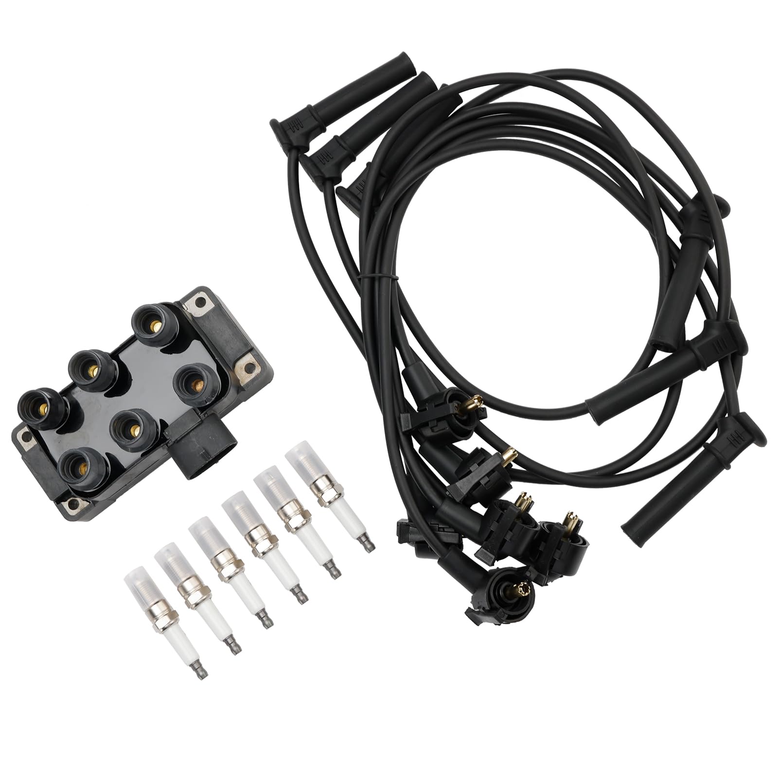 MAD HORNETS Zündspule+6 Zündkerzen+6 Kabel FD480 passend für Ford Explorer Sport Trac V6 4.0L von MAD HORNETS