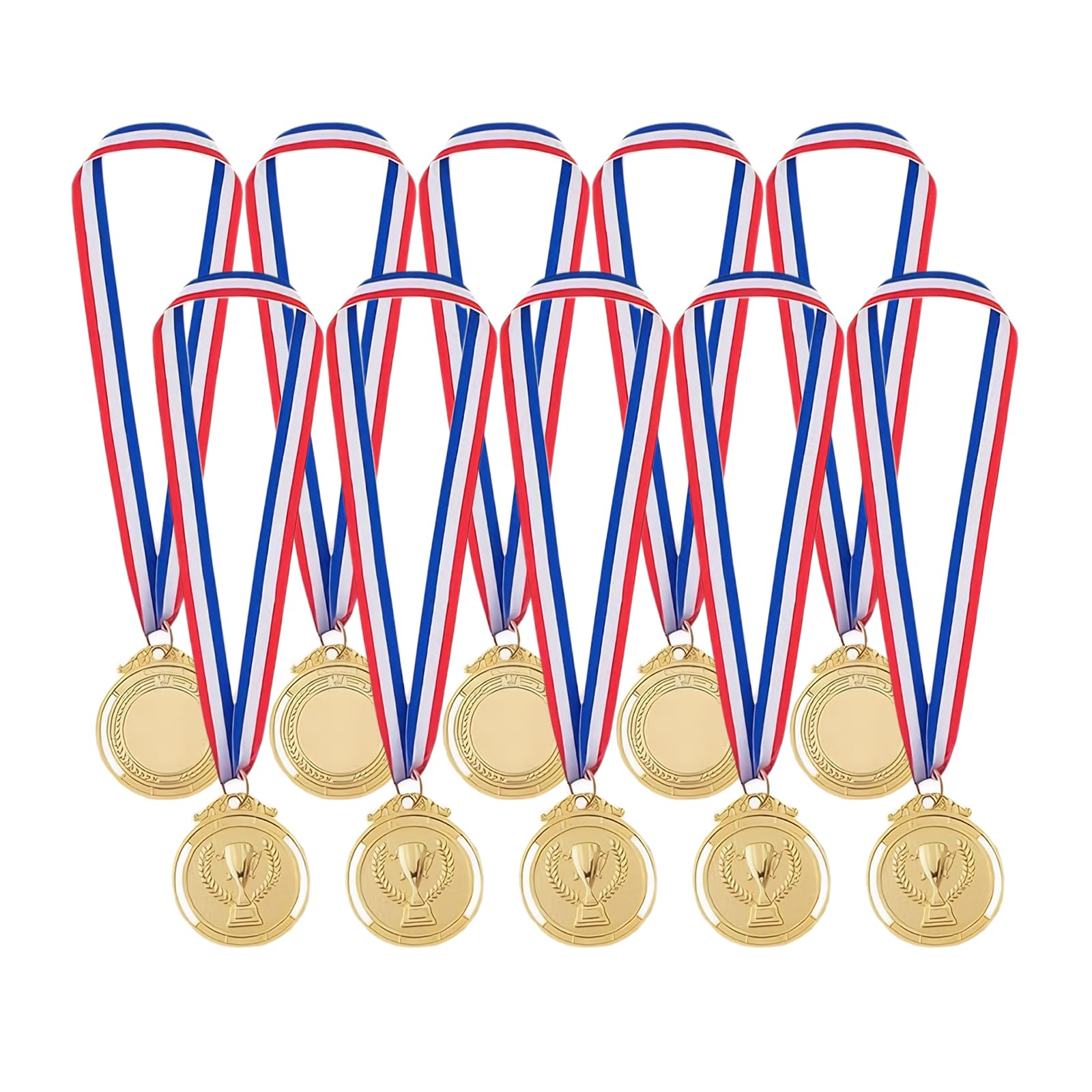 MAEXUS® Medaillen Kinder, 10 Stück Medaille mit Gravur Trophäe Muster, Medaillen Fussball Medaillen Kinder Metall Medaille, Medaillen mit Band für Kinder, Gewinner Medaillen für Kinder Partygeschenk von MAEXUS