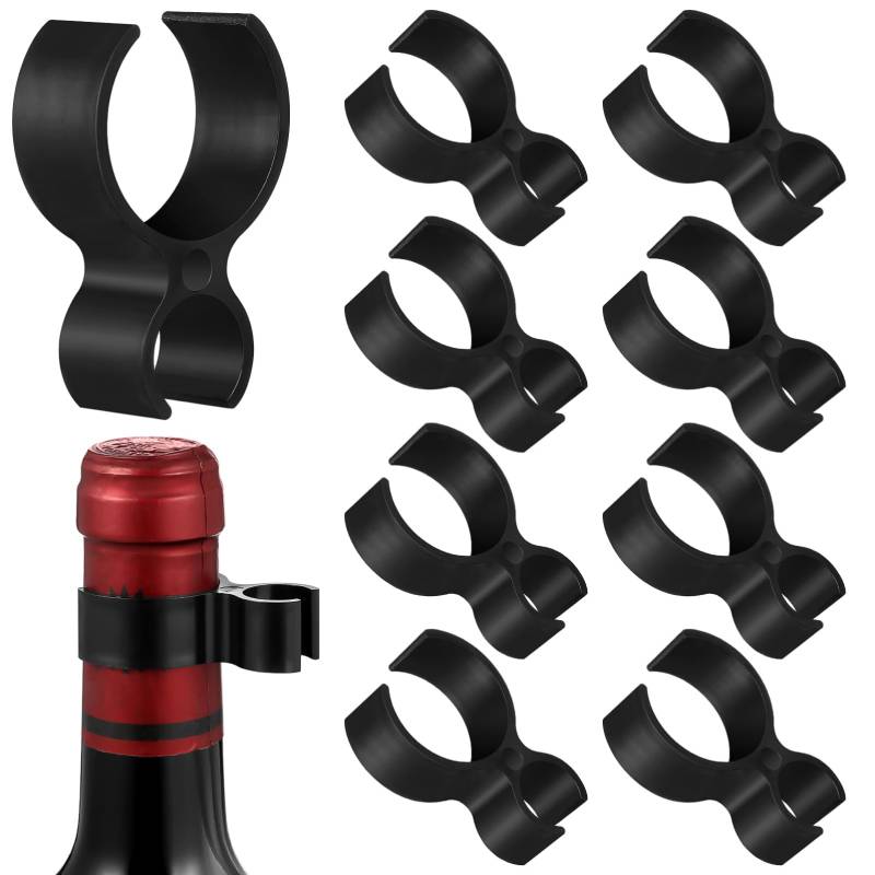 9St Weinflaschenklemme Bierflaschen Bier Flasche Flaschenservice- -Clips Sicherheitsclips für Kerzen Weinclip Kerzen-Sicherheitsclips Plastikclips für Weinflaschen Black MAGICLULU von MAGICLULU