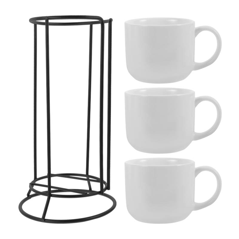 MAGICLULU 1 Satz Wasserbecher aus Keramik exquisiter Milchbecher Bürogeschenk Latte-Becher Teetasse für Teeparty abstellregal ablageregal Coffee Mug Trinkbecher Keramikbecher Büro Eisen Weiß von MAGICLULU