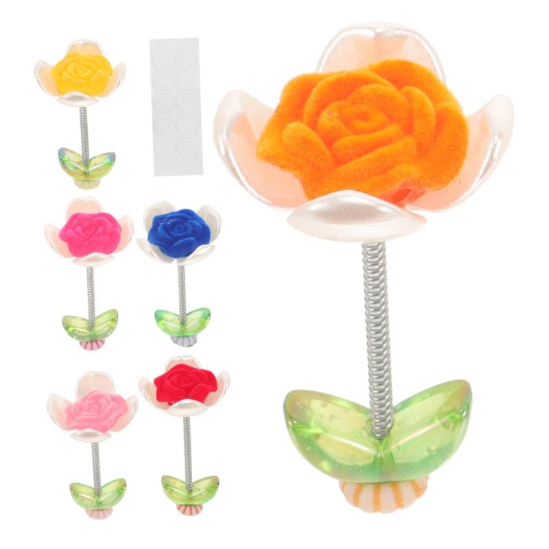 MAGICLULU 6Stücke Auto Wackelfigur Blumen Deko Armaturenbrett Ornament Flockmaterial Für Auto Innenraum Dekoration Einzigartiges Zubehör Für Stilvolle Gestaltung von MAGICLULU