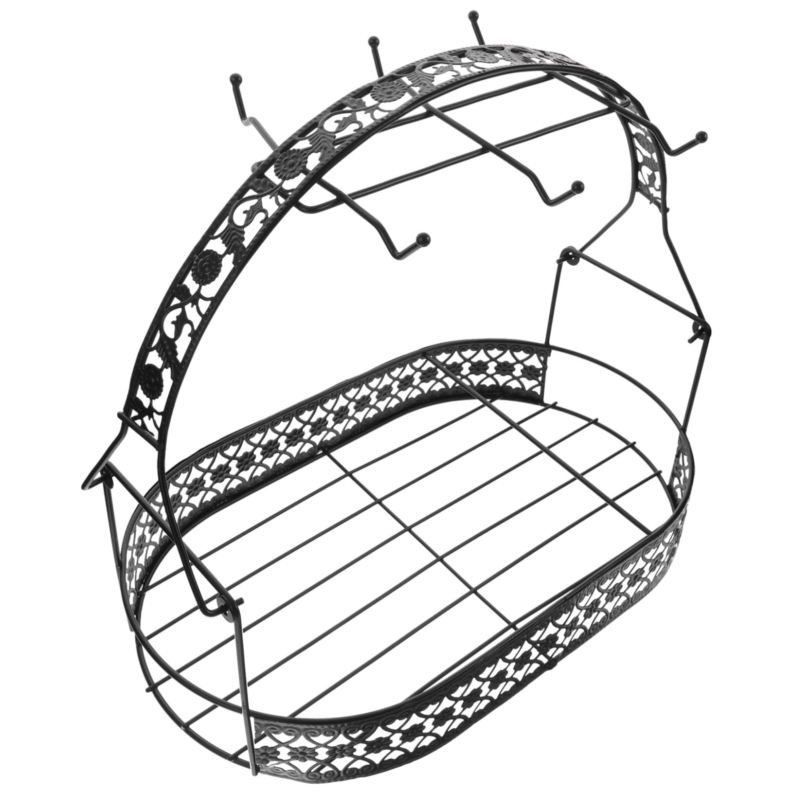 MAGICLULU Aufbewahrungskorb Cup-organisator Tassen-wäscheständer Schwarzer Becherhalter Draht Tischregale Tassen- Und Untertassenständer Kaffeetassentrockner Aufhänger Für Kaffeetassen Black von MAGICLULU