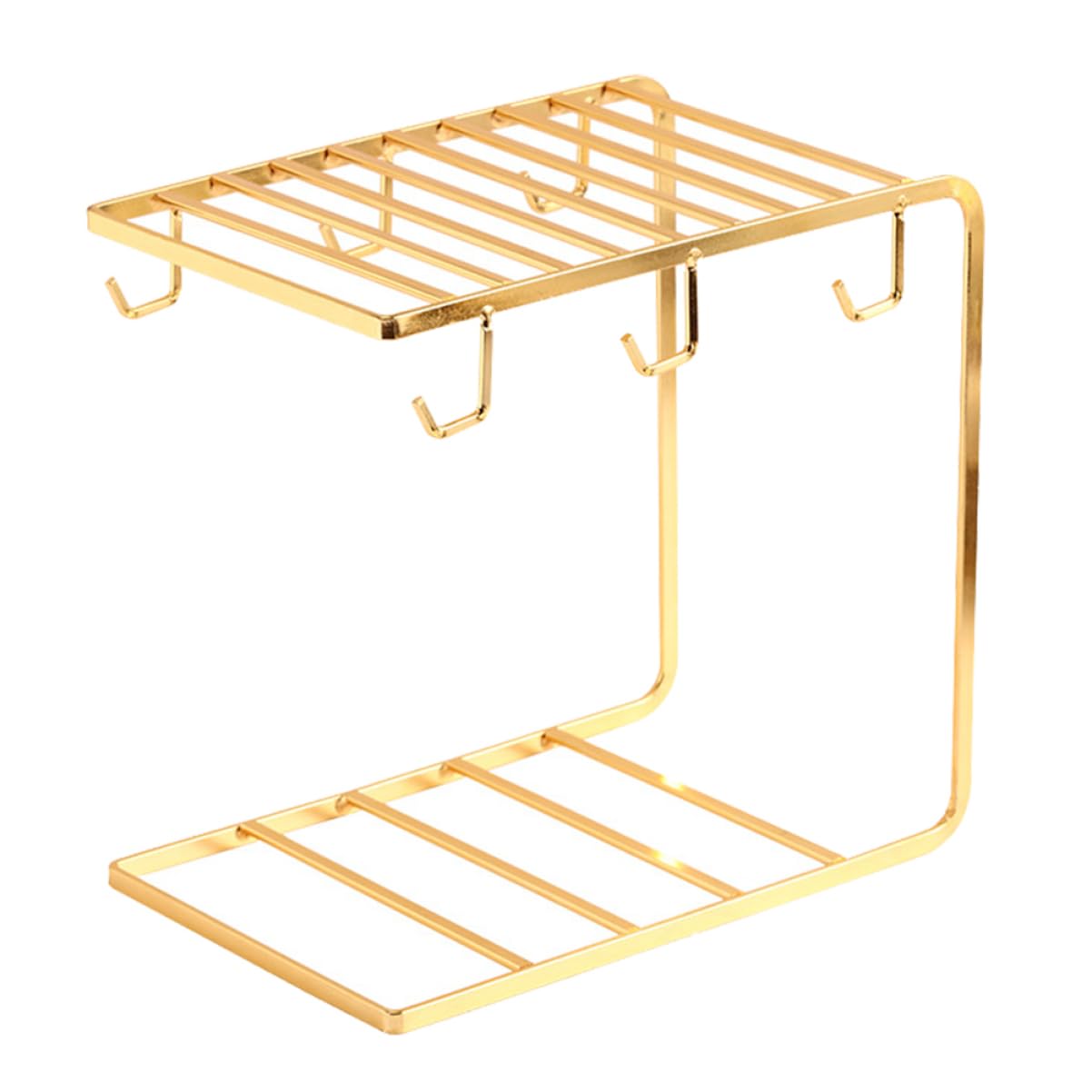 MAGICLULU Becherhalter ablassen Haushaltsbecher Becher-Organizer Tasse Trinkbecher Babyhalter Storage Shelves abstellständer Getränkehalter Becher zum Aufhängen Kohlenstoffstahl Golden von MAGICLULU