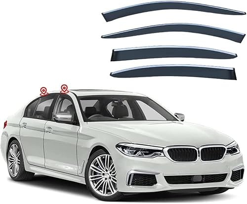 MAGII 4 Stück Autofenster Windabweiser für BMW 5 Series G30 2018-2022+, Auto Windabweiser Regenabweiser, Vorne Hinten Regenschutz Seitenfenster Sonnenschutz Deflektor Zubehör von MAGII