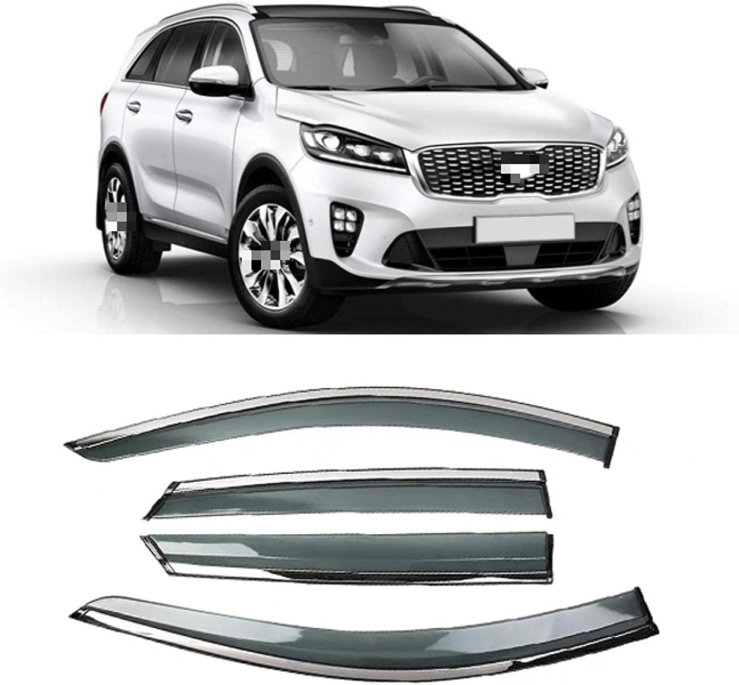 MAGII 4 Stück Autofenster Windabweiser für KIA Sorento 2018, Auto Windabweiser Regenabweiser, Vorne Hinten Regenschutz Seitenfenster Sonnenschutz Deflektor Zubehör von MAGII