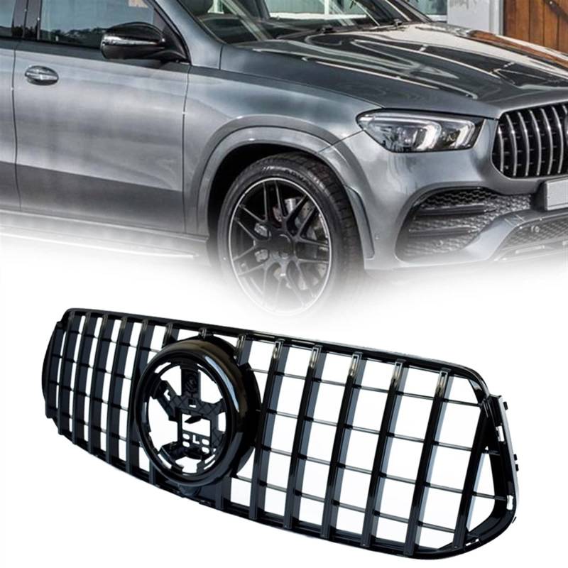 MAGII Auto Front Kühlergrille für Mercedes-Benz GLE Klasse W167 SUV C167 Coupe 2020 2021 2022, Frontstoßstangengitter Kühlergrill Kühlergitter, Auto Kühlergrill Grill Frontgrill Zubehör,B Black von MAGII