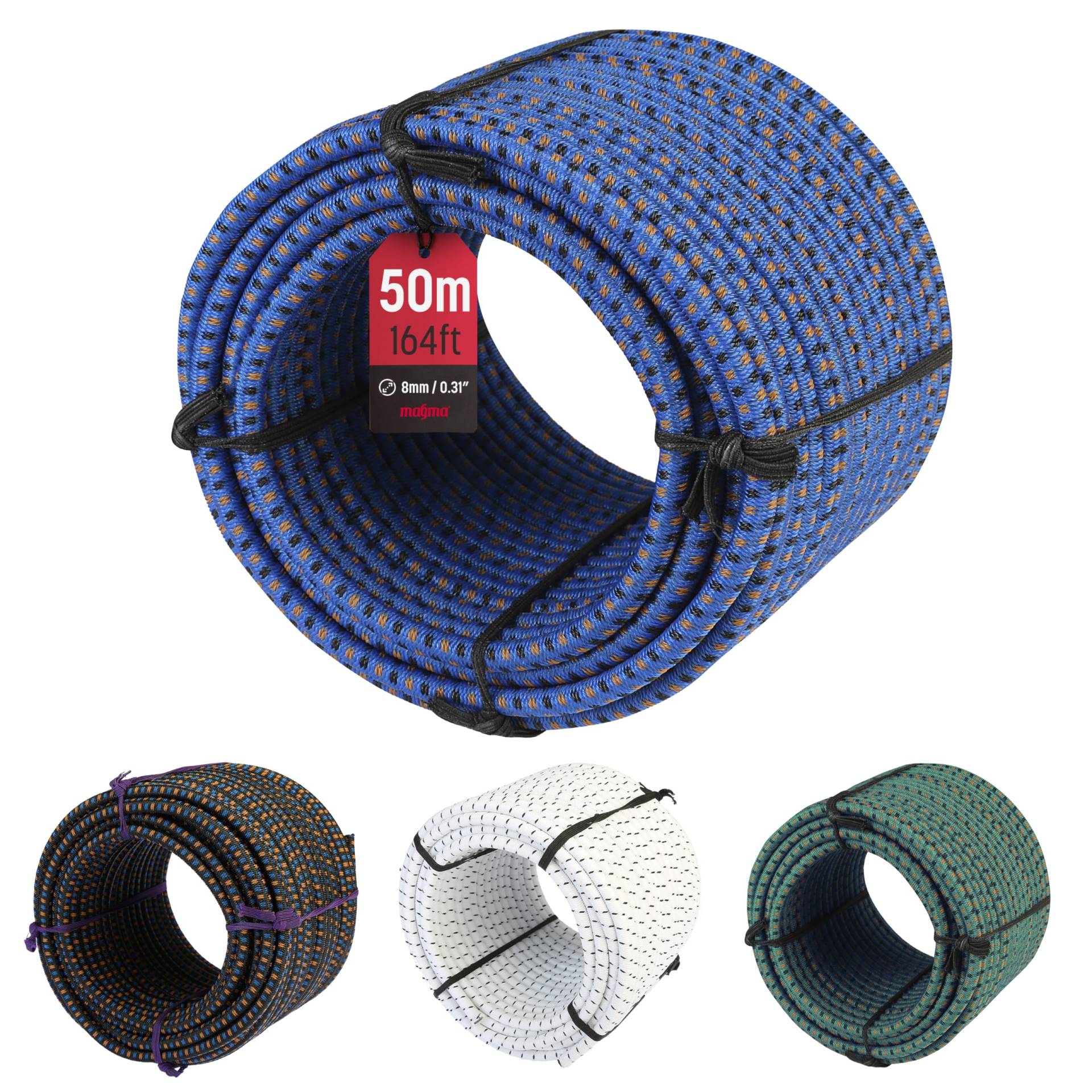 MAGMA Elastisches Seil Bungee-Seil für Schwimmbadabdeckungen 8mm, 10m. Gummiseil für Schwimmbad, Angeln, Segeln, Bootfahren, Camping & Tarpaulin-Planen, Innen, Außen, Küche, Werkstatt, Garten (Blau) von MAGMA