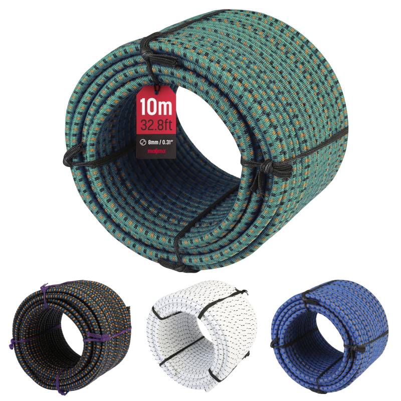 MAGMA Elastisches Seil Bungee-Seil für Schwimmbadabdeckungen 8mm, 10m. Gummiseil für Schwimmbad, Angeln, Segeln, Bootfahren, Camping & Tarpaulin-Planen, Innen, Außen, Küche, Werkstatt, Garten (Grün) von MAGMA