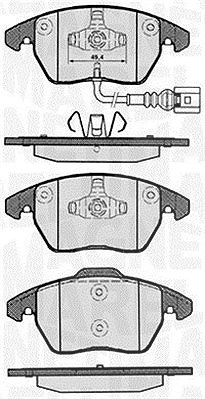 Magneti Marelli Bremsbelagsatz, Scheibenbremse [Hersteller-Nr. 363916060135] für Audi, Peugeot, Seat, Skoda, VW von MAGNETI MARELLI