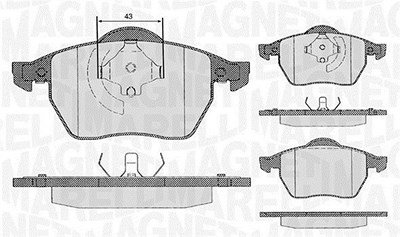 Magneti Marelli Bremsbelagsatz, Scheibenbremse [Hersteller-Nr. 363916060137] für Audi, Seat, Skoda, VW von MAGNETI MARELLI