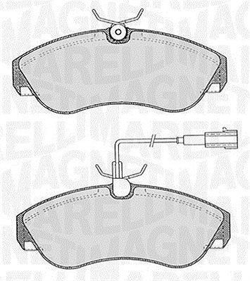 Magneti Marelli Bremsbelagsatz, Scheibenbremse [Hersteller-Nr. 363916060185] für Citroën, Fiat, Peugeot von MAGNETI MARELLI