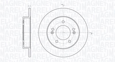 Magneti Marelli 1x Bremsscheibe [Hersteller-Nr. 361302040730] für Hyundai, Kia von MAGNETI MARELLI