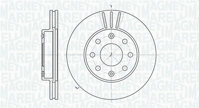 Magneti Marelli Bremsscheibe Vorderachse Belüftet [Hersteller-Nr. 361302040312] für Chevrolet, Gm Korea von MAGNETI MARELLI