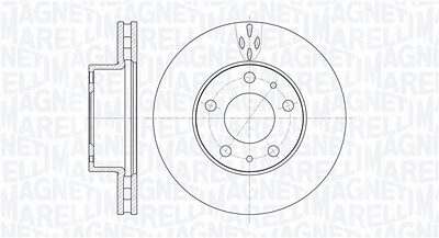 Magneti Marelli Bremsscheibe Vorderachse Belüftet [Hersteller-Nr. 361302040512] für Citroën, Fiat, Peugeot von MAGNETI MARELLI