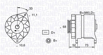Magneti Marelli Generator [Hersteller-Nr. 063321154010] für Fiat, Ford, Lancia, Volvo, Zastava von MAGNETI MARELLI