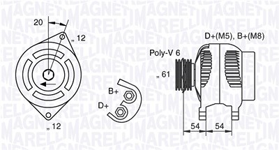 Magneti Marelli Generator [Hersteller-Nr. 063321819010] für Fiat von MAGNETI MARELLI