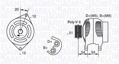 Magneti Marelli Generator [Hersteller-Nr. 063321836010] für Alfa Romeo von MAGNETI MARELLI