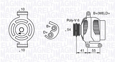 Magneti Marelli Generator [Hersteller-Nr. 063377028010] für Alfa Romeo, Fiat, Lancia von MAGNETI MARELLI